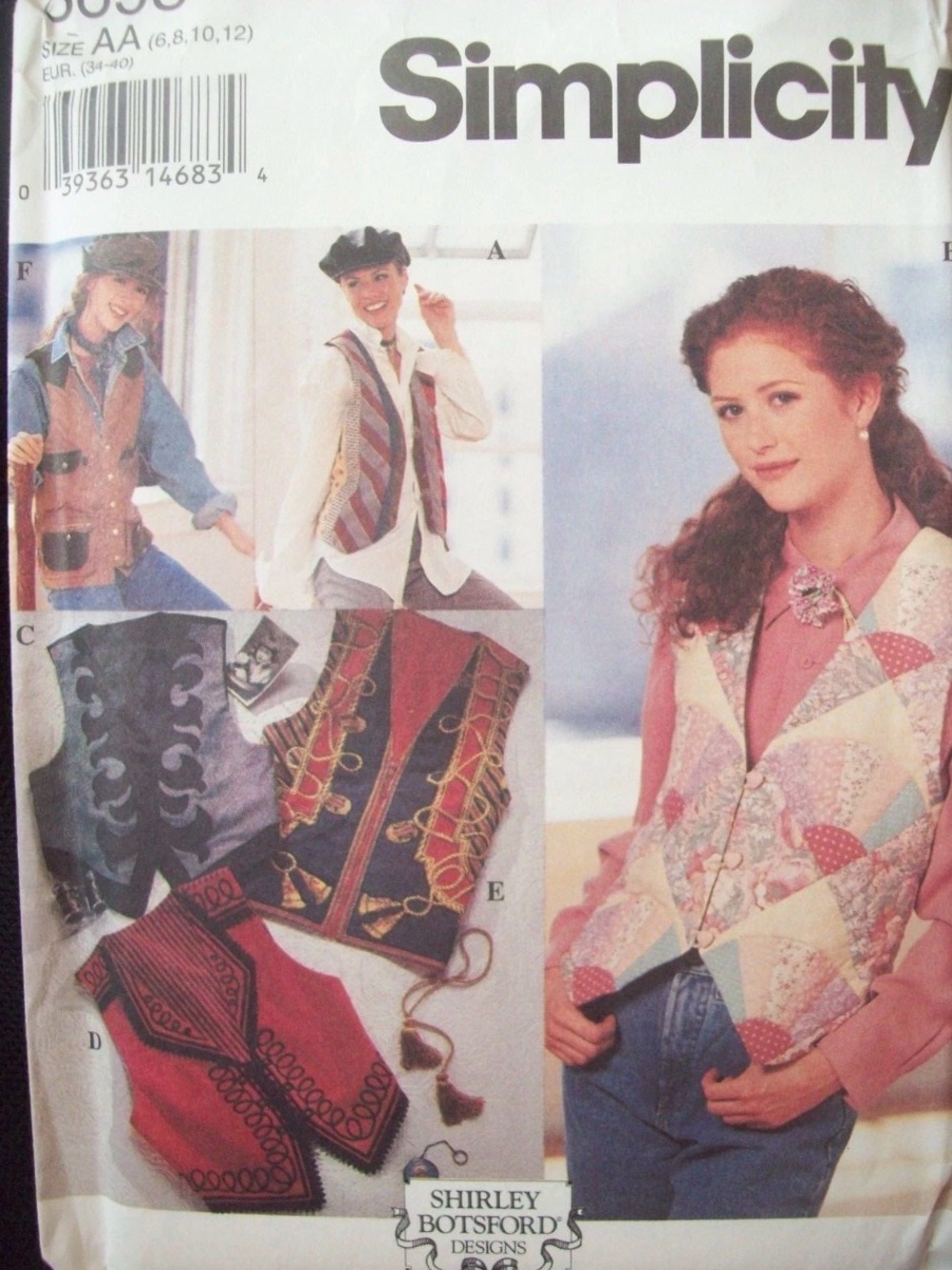 Vintage Simplicity Pattern 8698 Vests
Shirley Botsford 
Sizes 6-12 
UNCUT